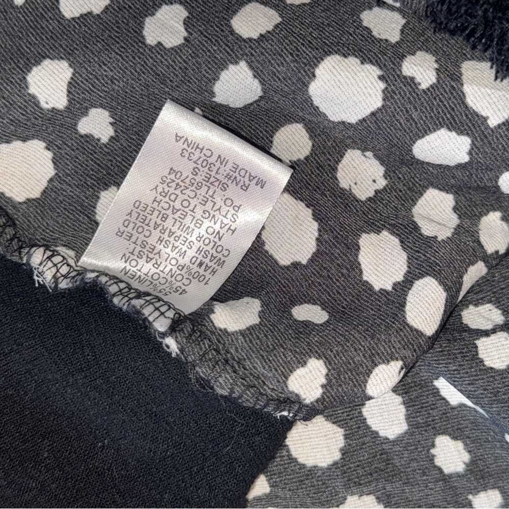 Umgee Black Blouse with chiffon Polka Dot back, boho, tunic​​ - Picture 11 of 13